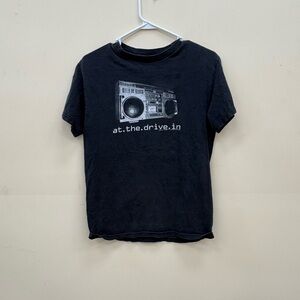 Vintage AT THE DRIVE IN T-Shirt Small Black 2000 Cinder Block 17x24